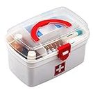 Primelife Plastic Rectangular Medicine Box, Medical Box, First aid Box, Multi Purpose Box, Multi Utility Storage with Handle (White)