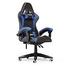 bigzzia Ergonomic Gaming Chair - Gamer Chairs with Lumbar Cushion + Headrest, Height-Adjustable Office & Computer Chair for Adults, Girls, Boys (Without footrest, Blue)