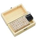 Pack of 36 Pcs Small Wooden Rubber Stamps 0.2 Inch of Letter and Number for DIY Craft Card and Photo Album (B)
