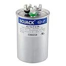 BOJACK 45 + 5 uF 45/5 MFD ± 6% 370/440 V CBB65 Condensador de arranque redondo doble para funcionamiento del motor de CA o arranque del ventilador