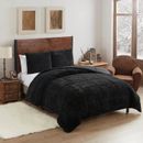 King Size Comforter Set 3 Piece Animal Faux Fur Ultra Soft Bedding Collection wi
