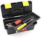 Cheston World Compact Plastic Tool Box with Organizer Box for Your Hardware Tools Kits - (Plastic, Black + Yellow)