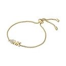 Michael Kors Women's Gold-Tone Brass Chain Bracelet (Model: MKJ7975710), No Size, Non-Precious Metal, crystal