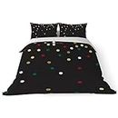 Duvet Cover Set King Size, Red Green Polka Dots Christmas Vintage 3 Piece Bedding Set Soft Breathable Microfiber Polyester 1 Duvet Cover and 2 Pillow Shams
