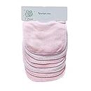 Baby's Soft Double Layers 80% Cotton Absorbent Bandana 7 Bibs Set (Pink)