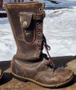  Child Boots W/ KNIFE SHEATH Antique Leather Lace Up