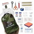 ZeekPet Pet First Aid Kit Portable Adventure Medical Travel Kit Perfect for Outdoor Activities with Dog or Cat- First Aid Splint Multi-Function Magnifying Glass & Emergency Blanket