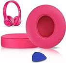 SoloWIT® Professional Ear Pads Cushions Replacement, Earpads Compatible with Beats Solo 2 & Solo 3 Wireless On-Ear Headphones with Soft Protein Leather/Strong Adhesive Tape (Pink)