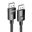 UGREEN Displayport 1.4 VESA Certified Cable 2M, 8k DisplayPort to DisplayPort Cable Nylon Braided DP to DP (8K@60Hz and 4K@144Hz) Support 32.4Gbps HDR HDCP Gaming Monitor Cable for Laptop PC TV