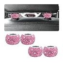 XINLIYA 4 Pack Car Headrest Collars, Bling Car Head Rest Collars Rings Decor, Rhinestone Car Head Rest Collars, Interior Car Seat Accessory, Crystal Decoration Charms for Car SUV Truck (Pink)