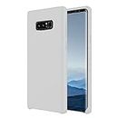 LIRAMARK Liquid Silicone Soft Back Cover Case for Samsung Galaxy Note 8 (White)