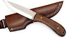 Hunting Knife 5''Blade/10''Full-Tang Fixed Blade Rosewood Handle Knife w/ Sheath