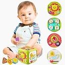 Fizzy Fun 5 In 1 Activity Toys For 1 Year Old Boy - Animal Voices, Instrument Sounds, Drum Box With Lights, Musical Toys For Kids 1 Years & Toddlers Toys | 3 Aa Batteries Incl, Yellow