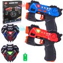 VATOS Laser Tag Blaster Set Infrared Mini Laser Tag for Kids with Badges 2 Packs
