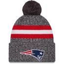 Men's New Era Gray England Patriots 2023 Sideline Sport Cuffed Pom Knit Hat