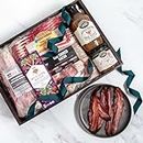 American Artisan's Gourmet Bacon and Sauce Gift Basket - Packed to bursting with delicious bacon strips of smoky porcine indulgence ,sauces and Chocolate