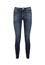 Mavi Women Skinny Fit Jeans | Normal Waist Denim Stretch Pants | Bleached Used Design Adriana, Couleurs:Bleu, Taille:28W / 32L