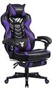 Zeanus Purple Gaming Chair Reclining Computer Chair with Footrest High Back Gamer Chair with Massage Large Computer Gaming Chair Racing Style Chair for Gaming Big and Tall Gaming Chairs for Adult