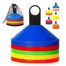 50 Pack Soccer Disc Cones Training Sports Cone with Carry Bag and Holder for Sports Training, Football, Basketball, Coaching, Practice Equipment, Kids