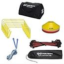 Palle Sport - Fitness Training Set - For Personal or Group Training Sessions at home or outside - Includes - 6 x Hurdles, 20 x Marker Cones 1 x Fabric Agility Ladder 1 x Skipping Rope & Carry Bag