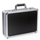 DOMOHO Aluminum Hard Case with Customized Foam Men Briefcase Laptop Case Portable Carrying Case 40x28x12cm Black Medium