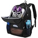 DSLEAF Basketball Backpack for Men, Soccer Bag with Ball Compartment & Shoe Compartment for Basketball, Soccer, Volleyball Training