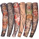 Calze braccio maniche tatuaggio temporanee finte nylon tatuaggio tatuaggio per uomo cool 6 pz