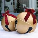 cascabeles gigantes de Navidad 2PCS, Large Christmas Bells, Giant Jingle Bell, Bell Shape Inflatable Christmas Ball Decoration Outdoor, Ornaments for Christmas, Outdoor, Yard, Lawn, Patio, Garden