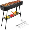 Portable Charcoal Grills Outdoor Cooking Rectangular Folded Barbecue Grill 32”, 