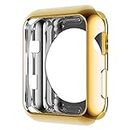 HANKN Hülle für Apple Watch Series 3 2 1 42mm, Plattierte Weich TPU Abdeckung Schutz iWatch [Kein Frontbildschirmschutz], Gold 42mm