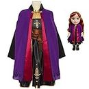 Frozen 2 Disney Anna Adventure Doll 14" Tall, Comes with Anna's Adventure Dress Costume for Girls Features Violet Travel Cape - Fits Sizes 4-6X, for Ages 3+