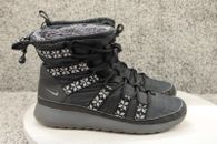 Nike Roshe Run Hi Sneaker Womens 9 Black Ankle Boots 684792-001