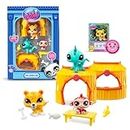 Bandai - Littlest Pet Shop - Pacchetto Tiki Jungle - 3 animali e accessori - Licenza Ufficiale - Set di adorabili animali giocattolo - BF00515