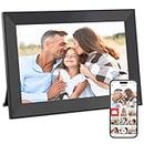 Hesmor Digital Photo Frame WiFi, 10.1 Inch Digital Picture Frame, 1280x800 IPS LCD Touch Screen, Auto-Rotat Built in 32GB storage, Share Moments Instantly via Frameo App from Anywhere， Black