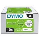 DYMO LabelManager Pack de 10 cassettes ruban D1, haute résistance, Noir/Blanc, 9mm x 7m