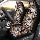 2 Pièces Seat Covers Set Une Bande De Chihuahuas Protection De Siège Auto Confort Couvre Siège Voiture pour Suvs, Trucks, Vehicles, 52X138Cm