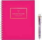 Simplified by Emily Ley July 2024 - June 2025 Academic Weekly/Monthly Planner and 6 in 1 Multicolor Ballpoint Colorful Ink Pen from TheBeliver LLC (8.75"x 6.875" MAGENTA)