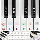 Transparent Removable Piano Keyboard stickers thin with Colorful Bigger Letter used for 88/76/61/54/49/37 Keys for Piano Beginner Learning Kids
