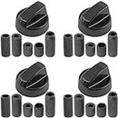 Spares2go Universal Black Control Switch Knobs for All Makes of Oven, Cooker & Hob 41mm Plastic (Pack of 4)