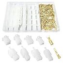 YIXISI 190 PCS 2.8mm 2 3 4 6 Pin Automotive Electrical Wire Connectors Kit, Male/Female Wire Connector Housing and Pin Header Crimp Wire Terminals, for Motorcycle, Bike, Car, Boats (White)