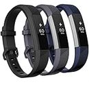 GEAK Compatible with Fitbit Alta and fitbit Alta HR Band, Soft Classic Accessories Sport Bands Compatible for Fitbit Alta HR/Fitbit Ace,Black Gray Navy,Large