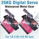 2X 25KG High Torque RC Servo For 1/8 1/10 1/12 RC Car Metal Gear Steering 25T