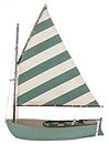 SAILINGSTORY Wooden Sailboat Model Ship Catboat Sail Boat Decor Sailing Boat Model Grey Green