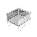 BBQ Grill Outdoor Folding Stainless Steel BBQ Grill Portable Camping Stove Wood Burning Rack Campfire Stand For Outdoor Cooking Picnic PenKee