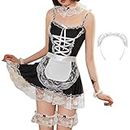 JasmyGirls Maid Outfit Sissy Dress Naughty Cosplay lingeries Halloween Costumes for Women Femboy French Maid Role Play Uniform Men