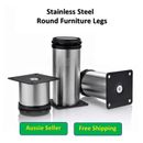 4x Adjustable Furniture Legs Stainless Steel 60-200mm Kitchen Cabinet Couch Sofa