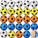 24 Pieces Small Sports Stress Balls Mini Soccer Balls 2.7" Soccer Foam Balls Soccer Party Favors Squishy Fun Soccer Bulk Toys Stress Relief Squeeze Balls for Fidget Gifts Anxiety Relief Gadgets Games