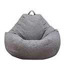 Beanbag Cover Recliner Gaming Storage Bag Lazy Lounger Bean Bag Without Bean Filling Easy Cleaning Bean Bag Insert Replacement Cover Sofa Chairs Cover for Adults and Children (100x120cm, Gray)