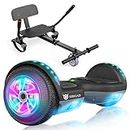 SISIGAD Hoverboard with Hoverkart, 6.5 Inch Hoverboard and Kart，LED-Flashing Wheel, Hoverboards Gift for Children