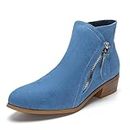 Aro Lora Womens Suede Zip Up Ankle Boots, azul, 39 EU